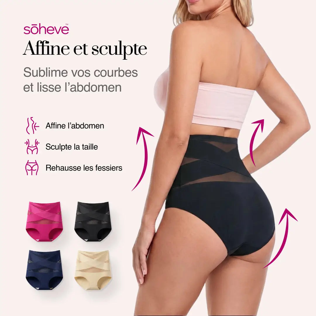 Culotte gainante taille haute — Effet ventre plat sans coutures